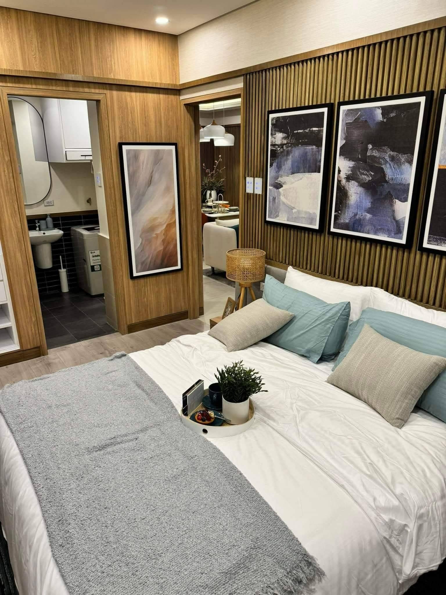 Cozy fully furnished 1BR condo with modern wood finishes